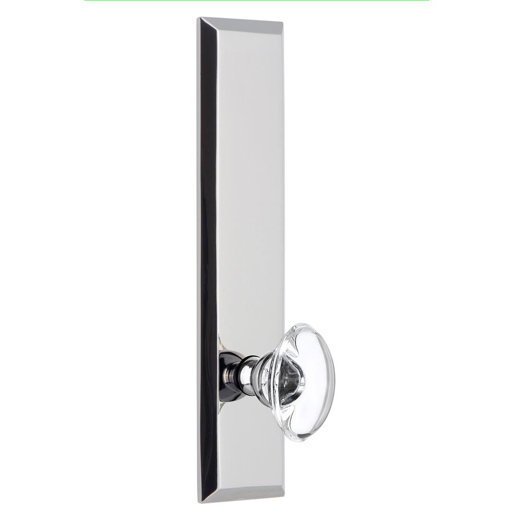 Grandeur by Nostalgic Warehouse FAVPRO Fifth Avenue Tall Plate Privacy with Provence Knob in Bright Chrome